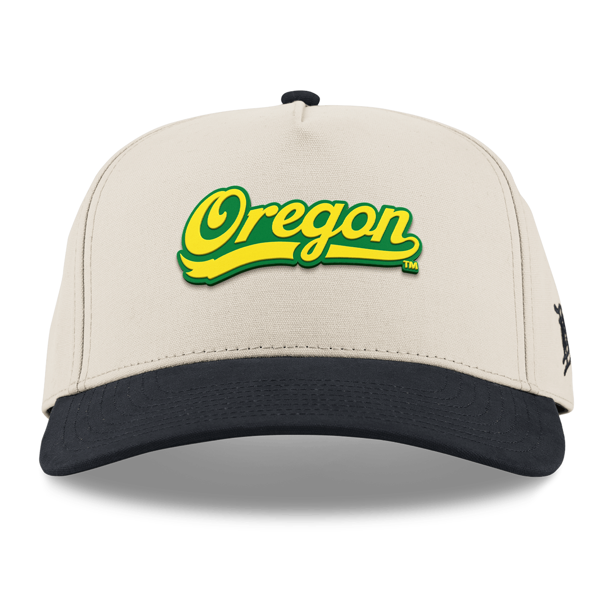 University of Oregon "Oregon Script" Curved 5 Panel Canvas Beige/Vintage Black