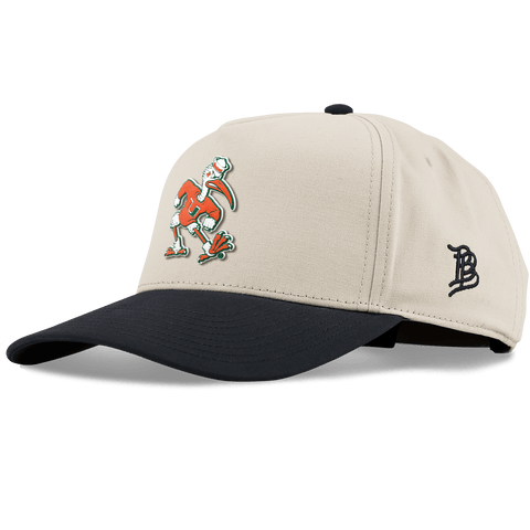 University of Miami "Sebastian the Ibis" Curved 5 Panel Canvas Beige/Vintage Black