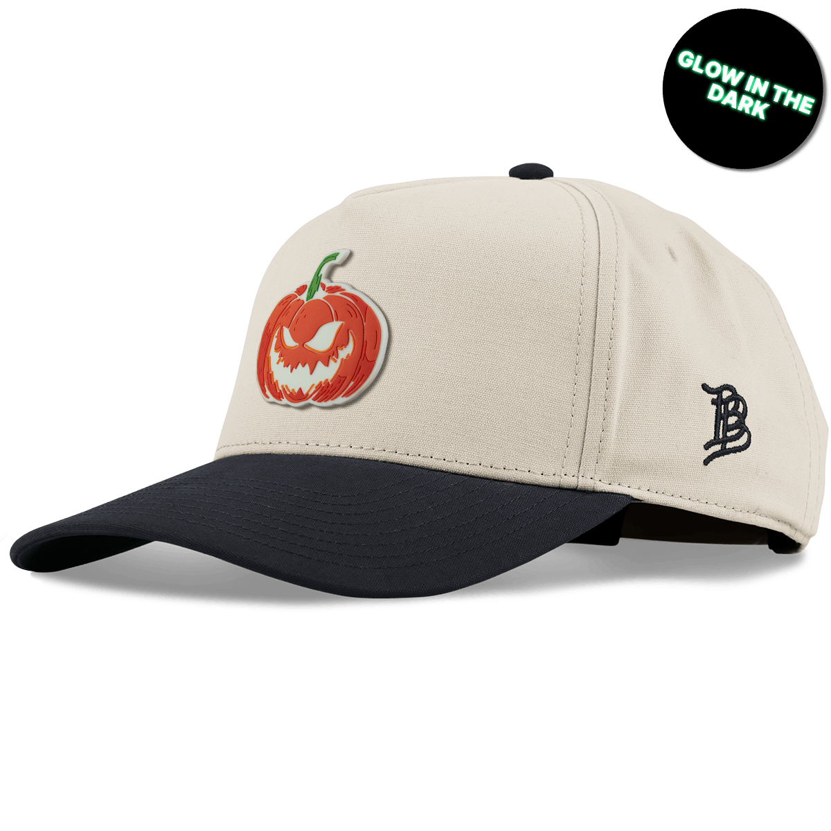 Jack-O-Lantern Glow Curved 5 Panel Canvas Beige/Vintage Black