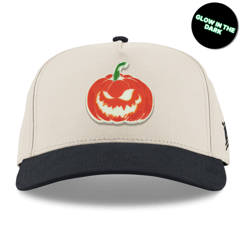 Jack-O-Lantern Glow Curved 5 Panel Canvas Beige/Vintage Navy