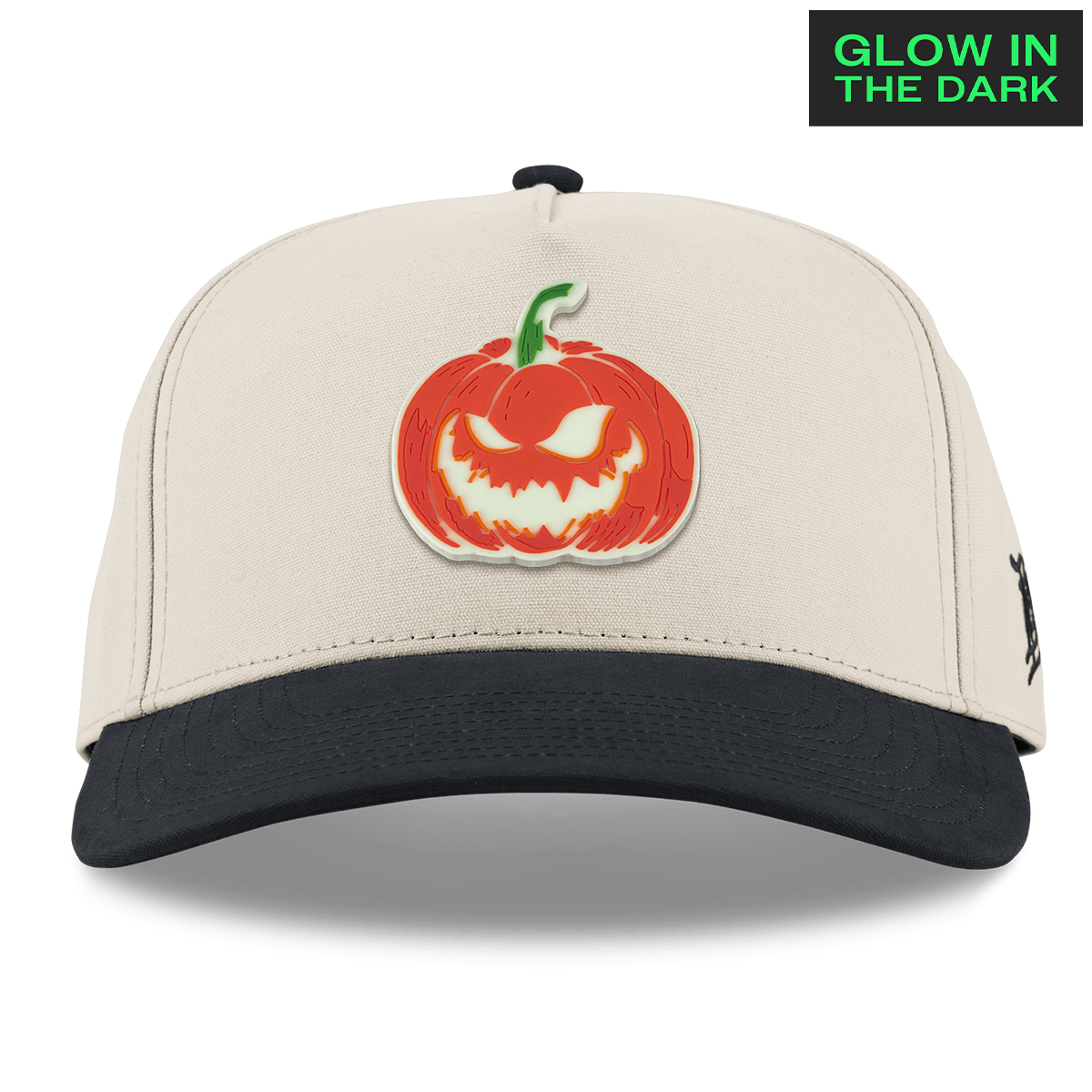 Jack-O-Lantern Glow Curved 5 Panel Canvas Beige/Vintage Black