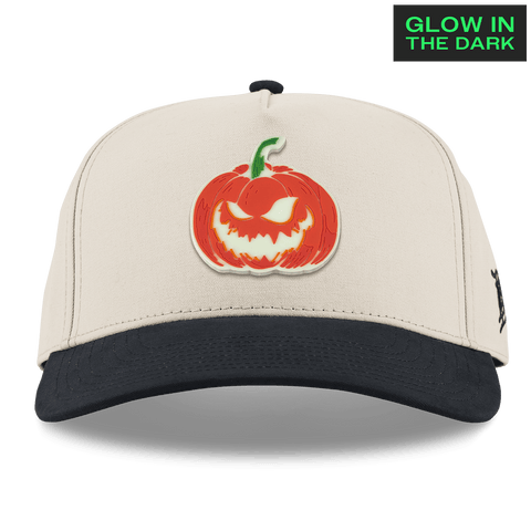 Jack-O-Lantern Glow Curved 5 Panel Canvas Beige/Vintage Black