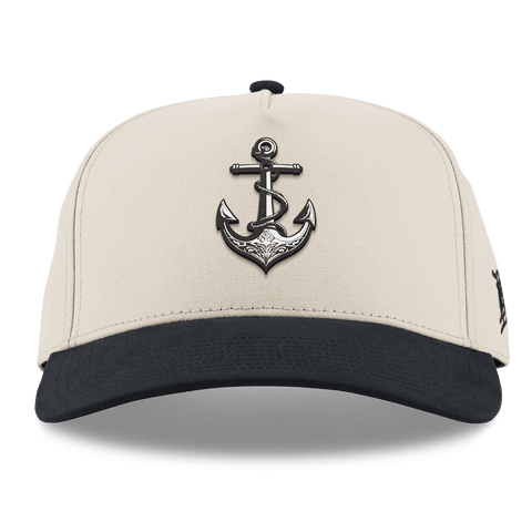 The Deeps Anchor Curved 5 Panel Canvas Beige/Vintage Black