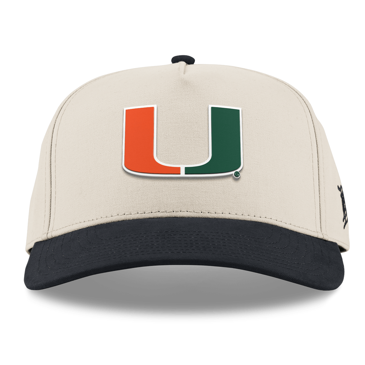 University of Miami "Miami Team Logo" Curved 5 Panel Canvas Beige/Vintage Black
