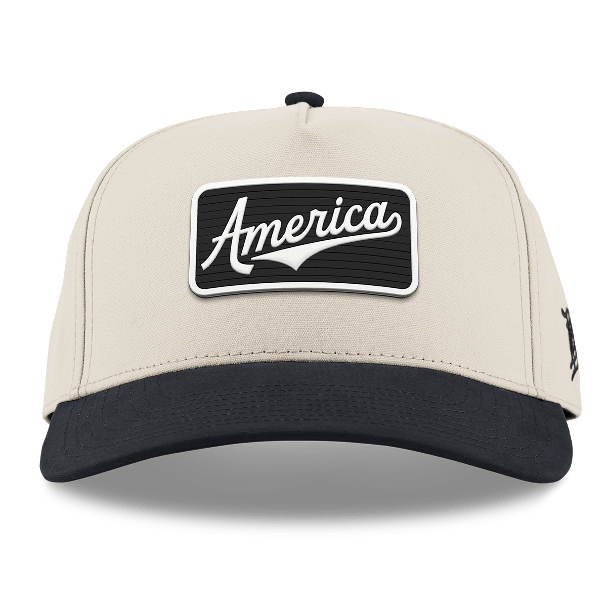 Vintage America Badge Curved 5 Panel Canvas Beige/Vintage Black