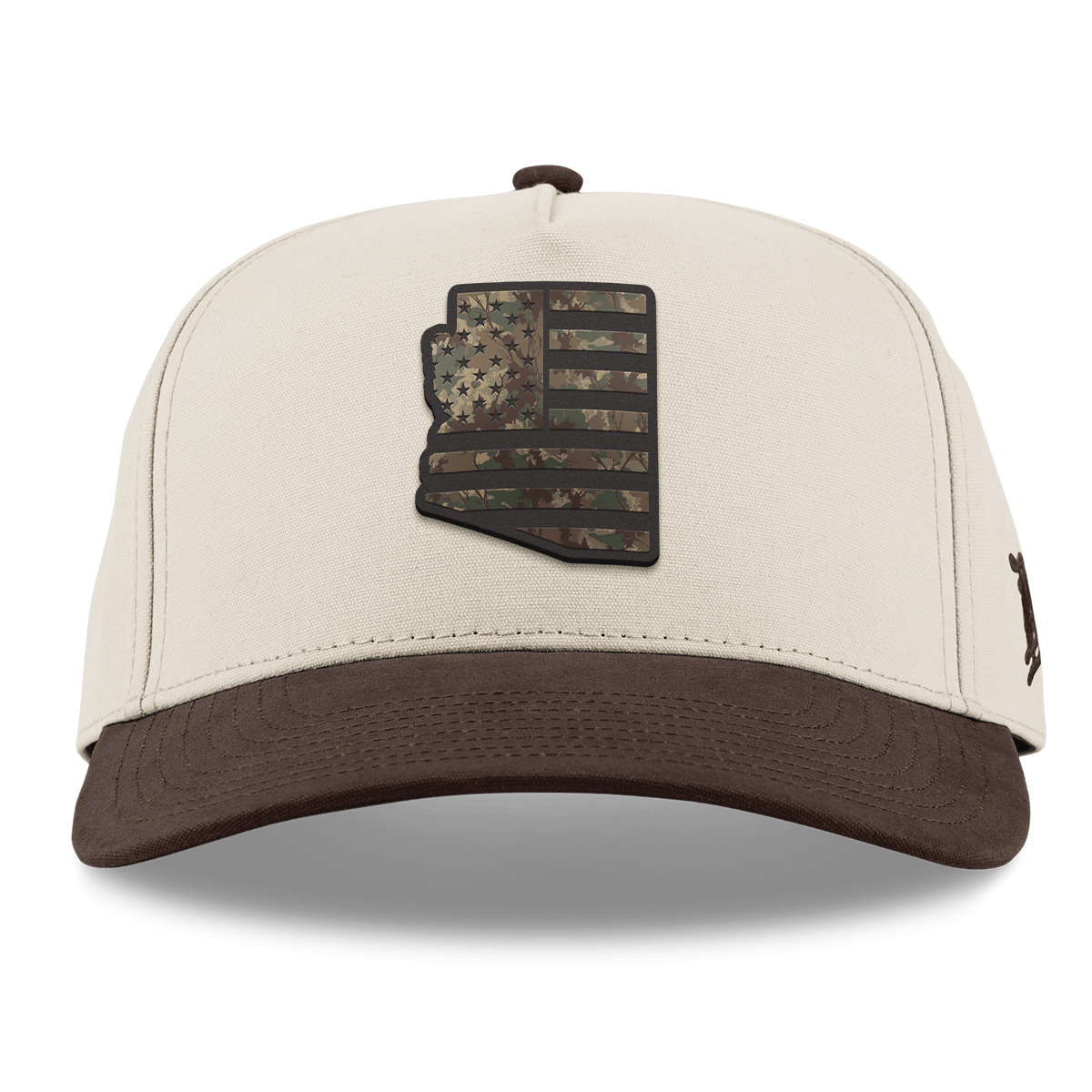 Arizona Timber Camo Patriot Curved 5 Panel Canvas Beige/Vintage Brown