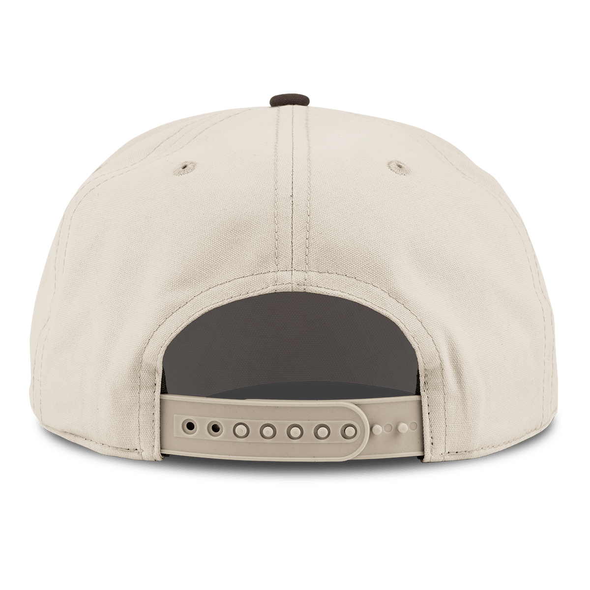 Arizona Timber Camo Patriot Curved 5 Panel Canvas Beige/Vintage Brown Back