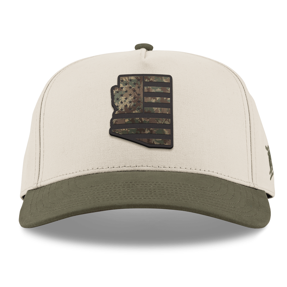 Arizona Timber Camo Patriot Curved 5 Panel Canvas Beige/Vintage Loden