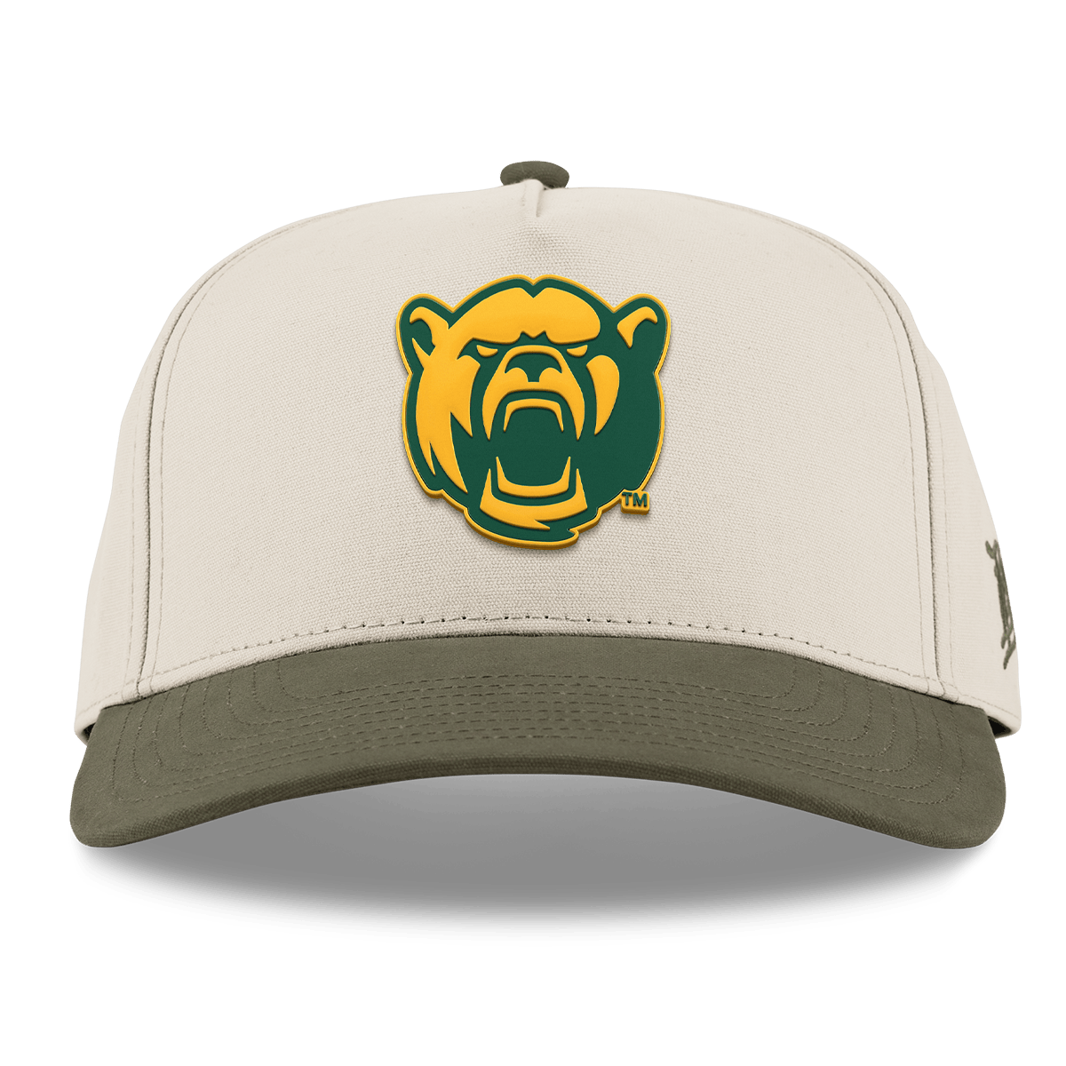 Baylor University "Baylor Bear" Curved 5 Panel Canvas Beige/Vintage Loden