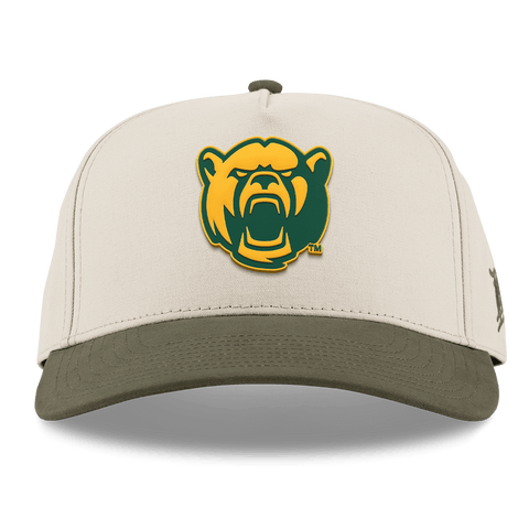 Baylor University "Baylor Bear" Curved 5 Panel Canvas Beige/Vintage Loden