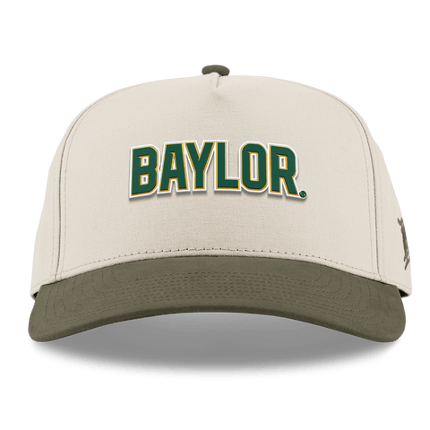 Baylor University "Baylor Block" Curved 5 Panel Canvas Beige/Vintage Loden