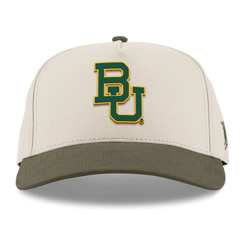 Baylor University "Baylor Team Logo" Curved 5 Panel Canvas Beige/Vintage Loden