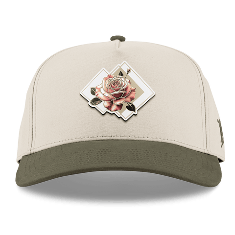Blush Rose Curved 5 Panel Canvas Beige/Vintage Loden
