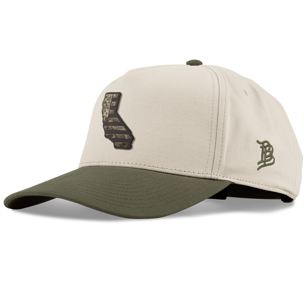 California Timber Camo Patriot Curved 5 Panel Canvas Beige/Vintage Loden