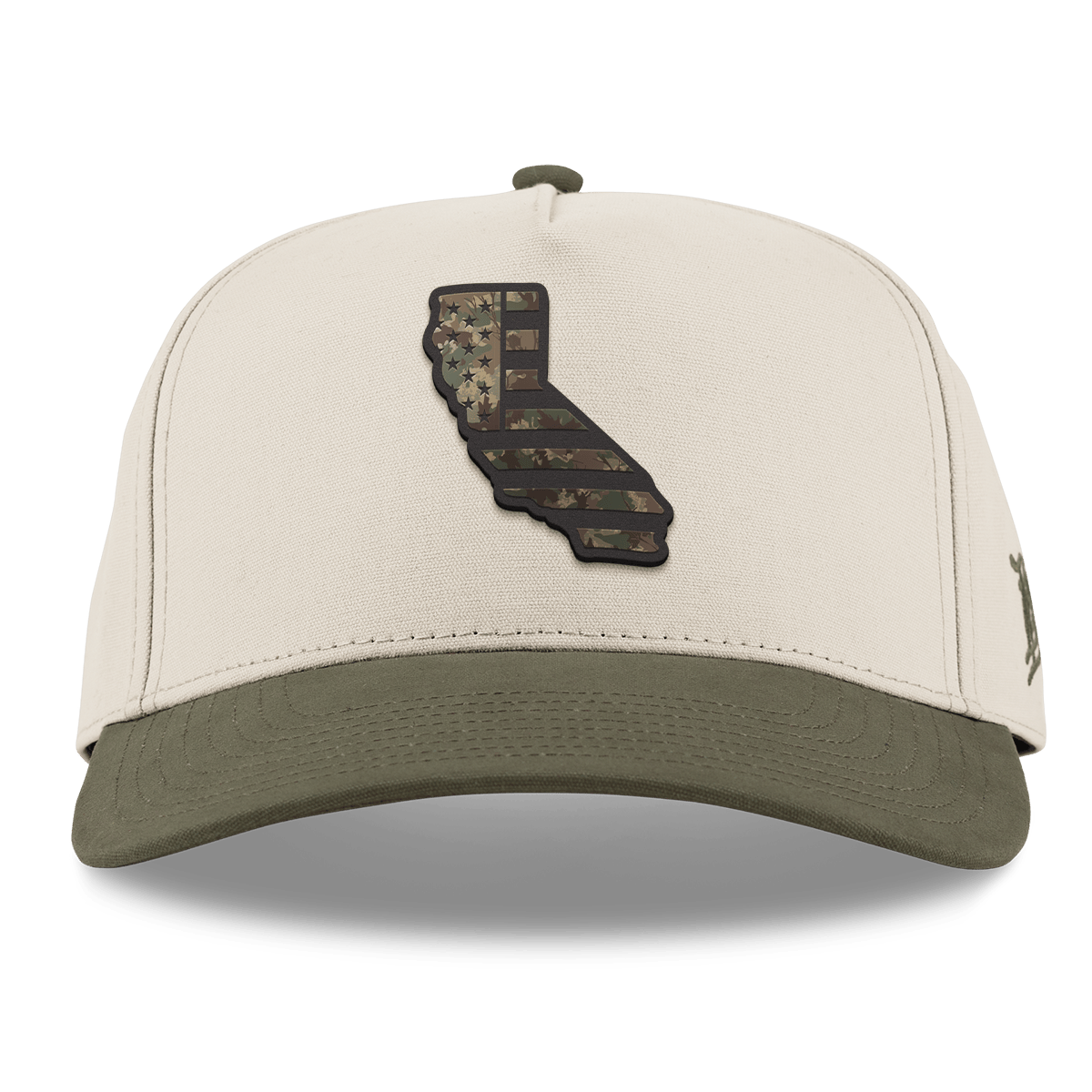 California Timber Camo Patriot Curved 5 Panel Canvas Beige/Vintage Loden