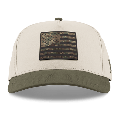 Colorado Timber Camo Patriot Curved 5 Panel Canvas Beige/Vintage Loden
