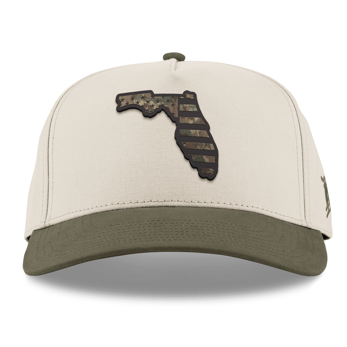 Florida Timber Camo Patriot Curved 5 Panel Canvas Beige/Vintage Loden