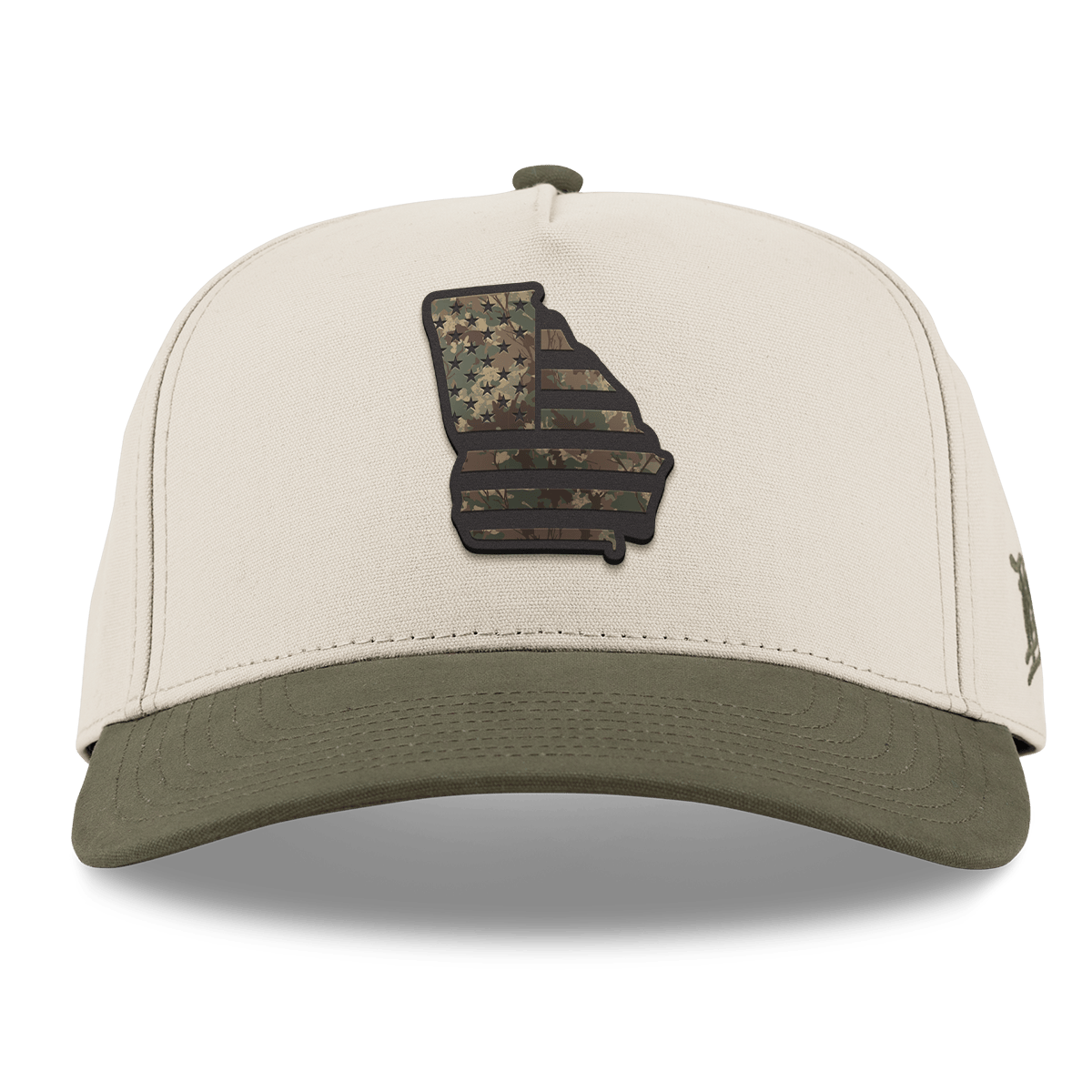 Georgia Timber Camo Patriot Curved 5 Panel Canvas Beige/Vintage Loden