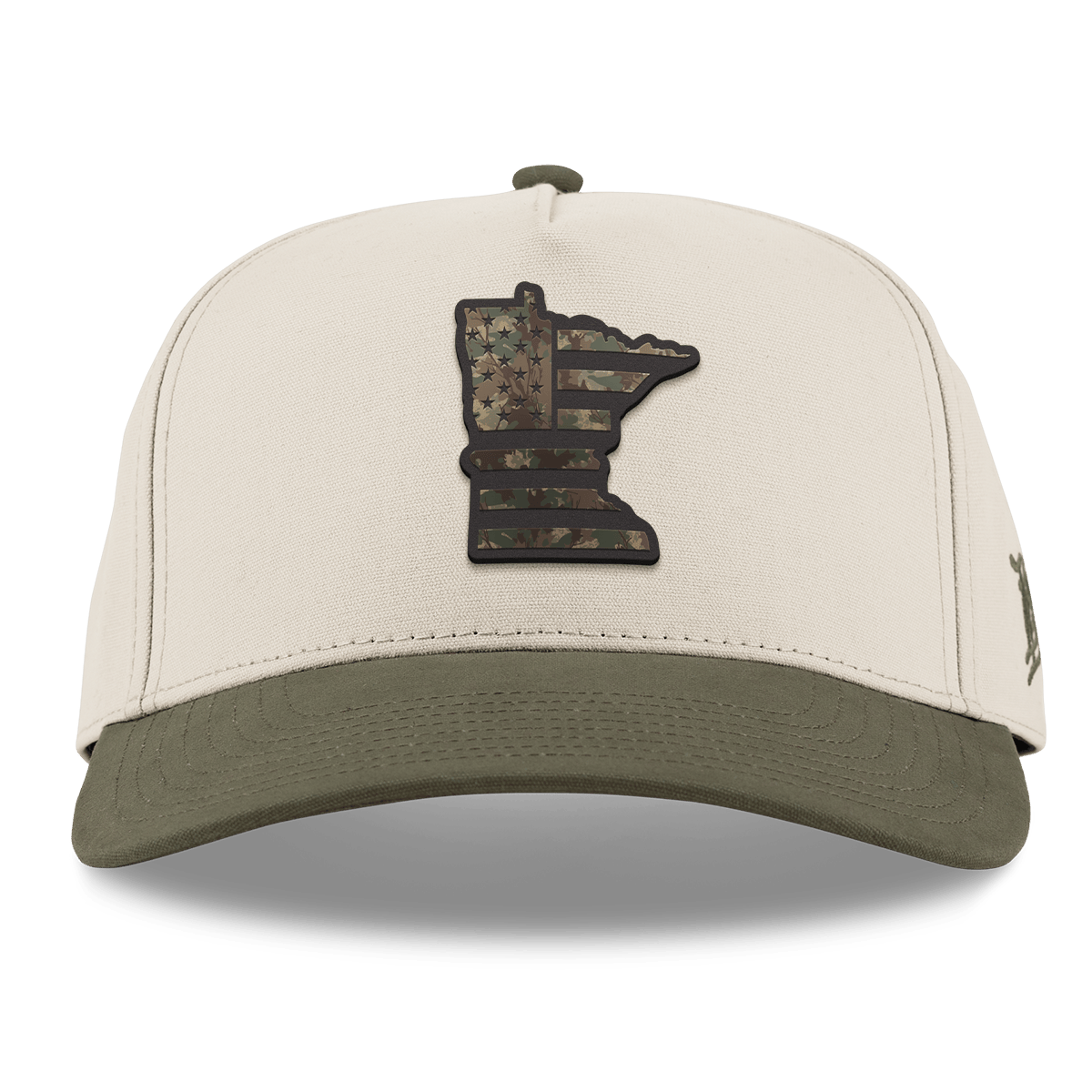 Minnesota Timber Camo Patriot Curved 5 Panel Canvas Beige/Vintage Loden