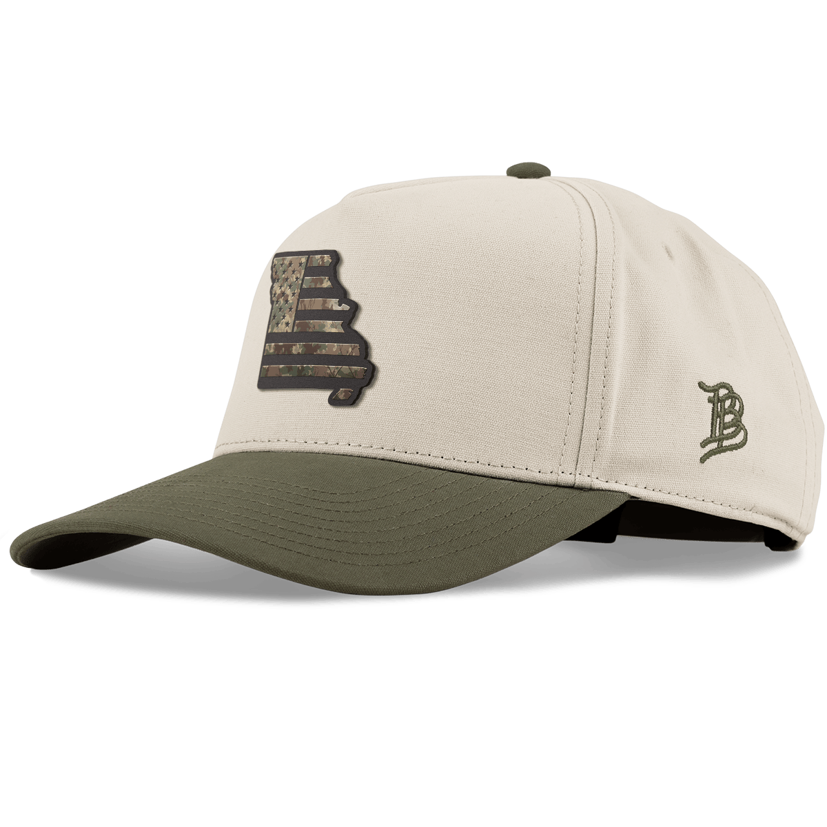 Missouri Timber Camo Patriot Curved 5 Panel Canvas Beige/Vintage Loden