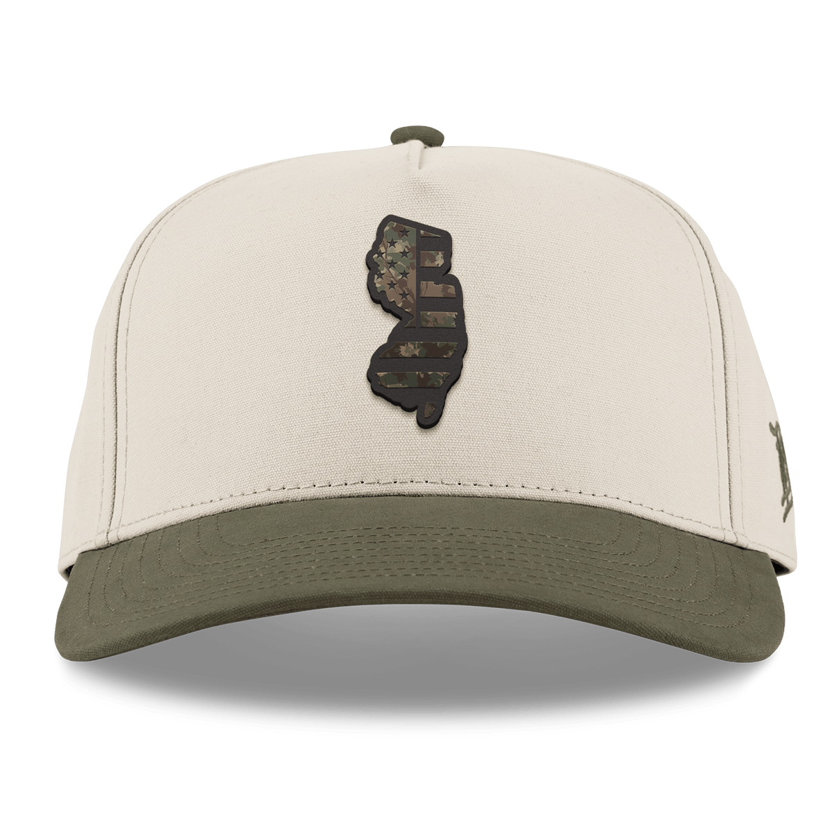 New Jersey Timber Camo Patriot Curved 5 Panel Canvas Beige/Vintage Loden
