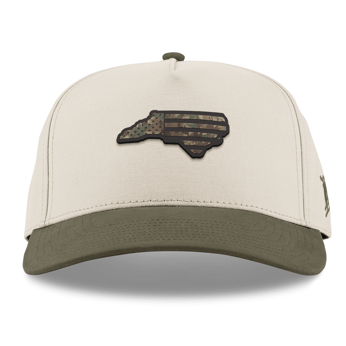 North Carolina Timber Camo Patriot Curved 5 Panel Canvas Beige/Vintage Loden