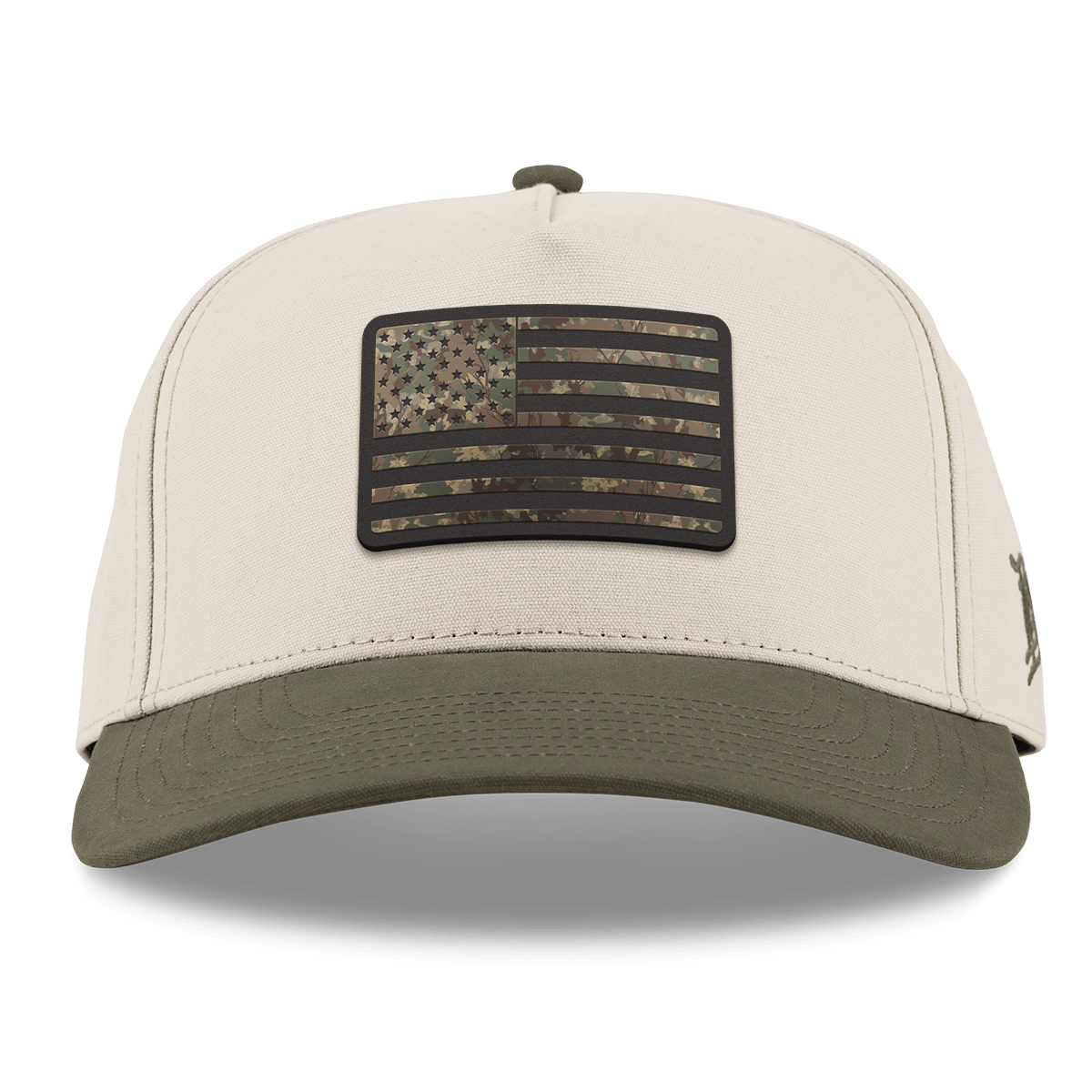 Old Glory Timber Camo Patriot Curved 5 Panel Canvas Beige/Vintage Loden