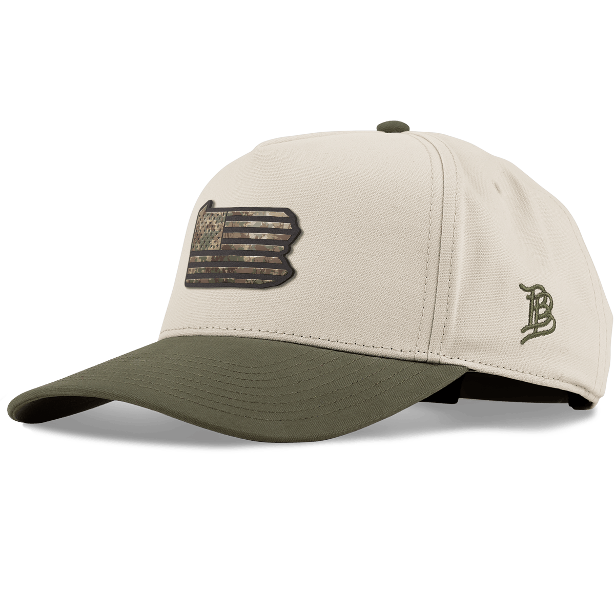 Pennsylvania Timber Camo Patriot Curved 5 Panel Canvas Beige/Vintage Loden