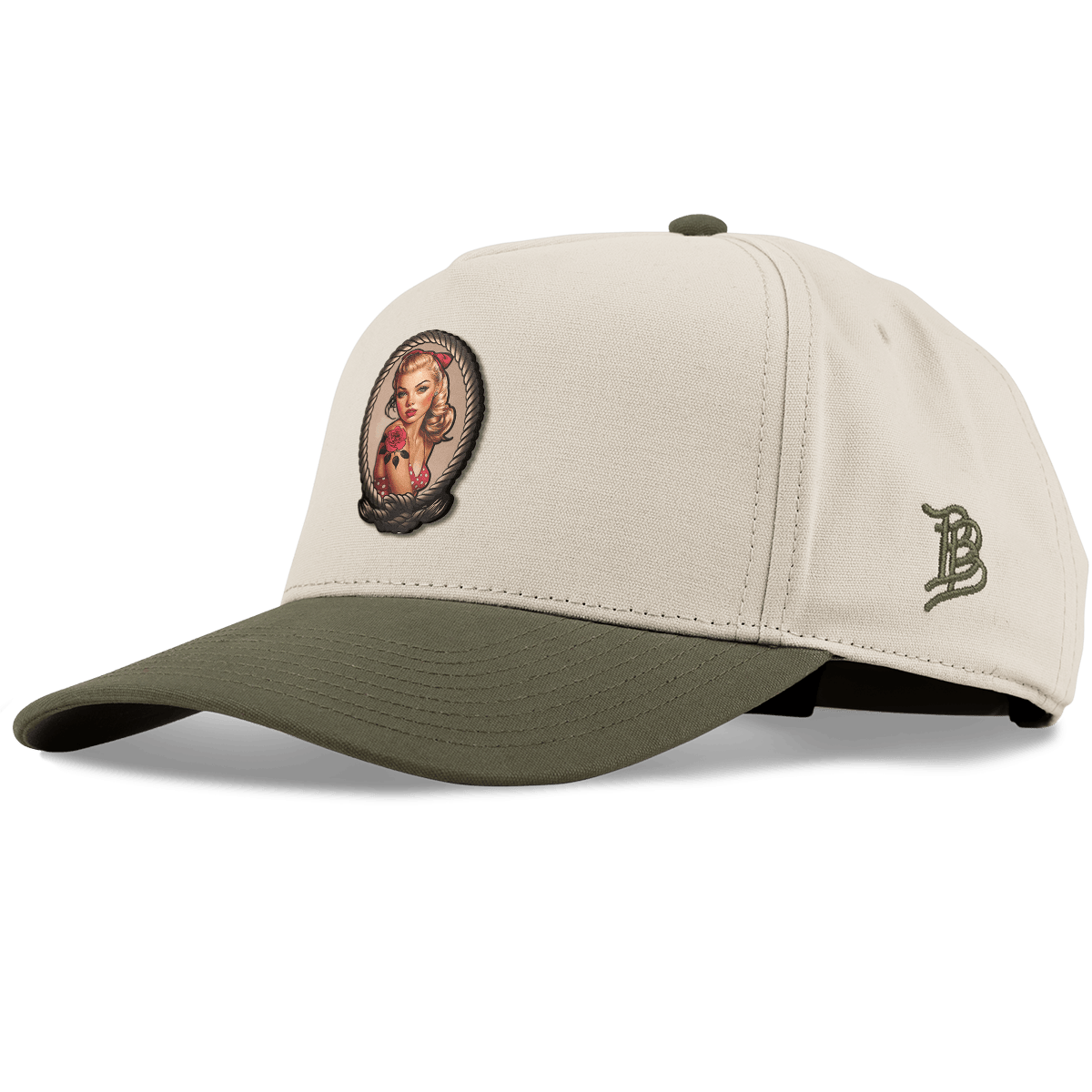 Portrait Piece Curved 5 Panel Canvas Beige/Vintage Loden