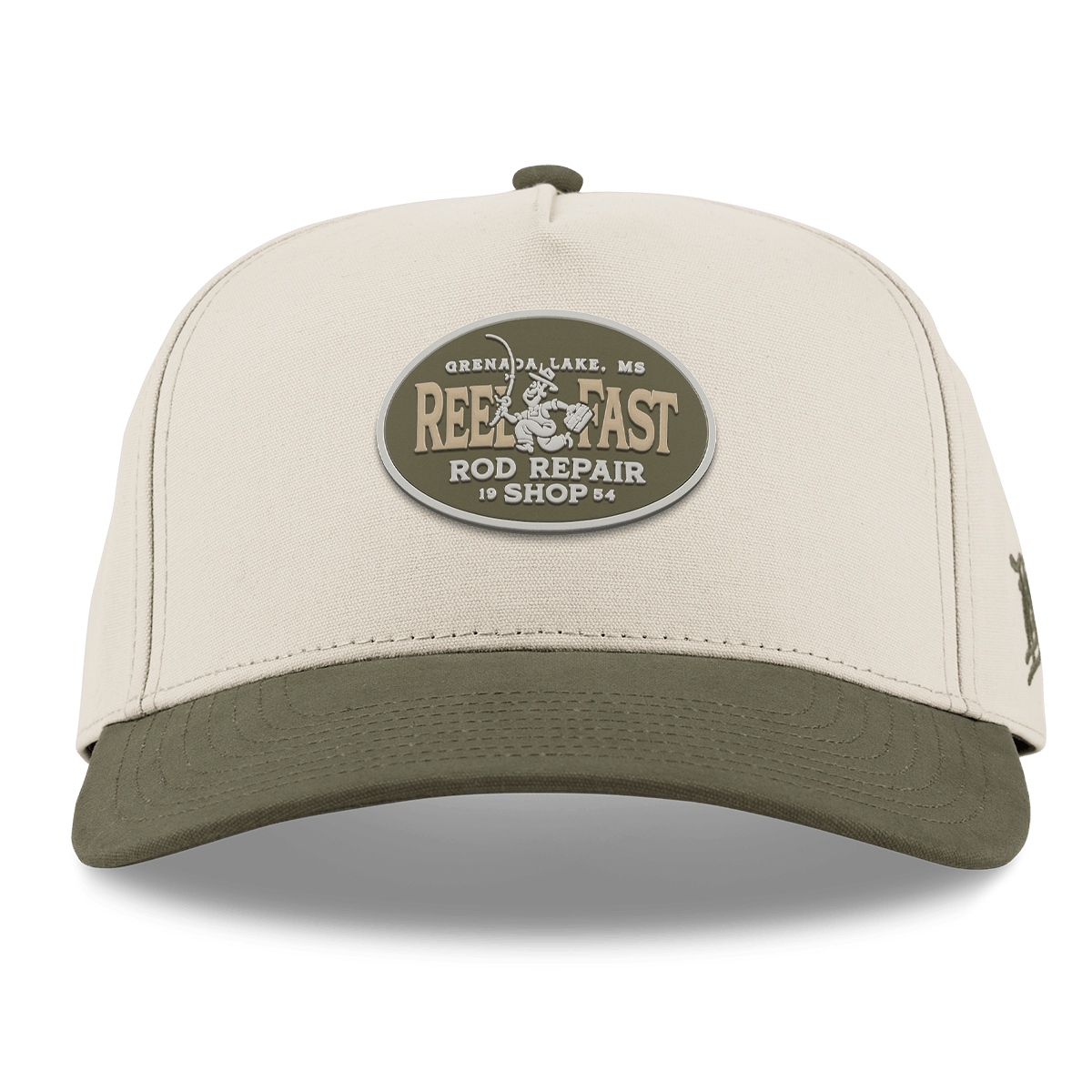 Reel Fast Rod Repair Curved 5 Panel Canvas Beige/Vintage Loden