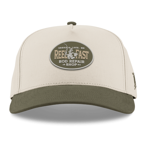Reel Fast Rod Repair Curved 5 Panel Canvas Beige/Vintage Loden