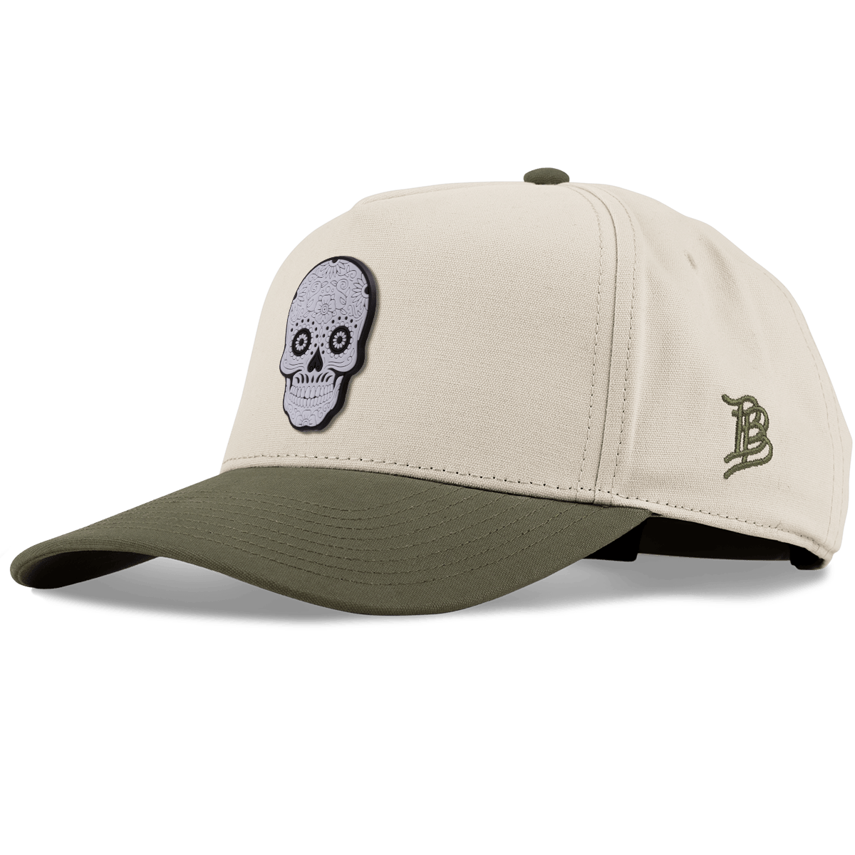 Sugur Skull PVC Curved 5 Panel Canvas Beige/Vintage Loden