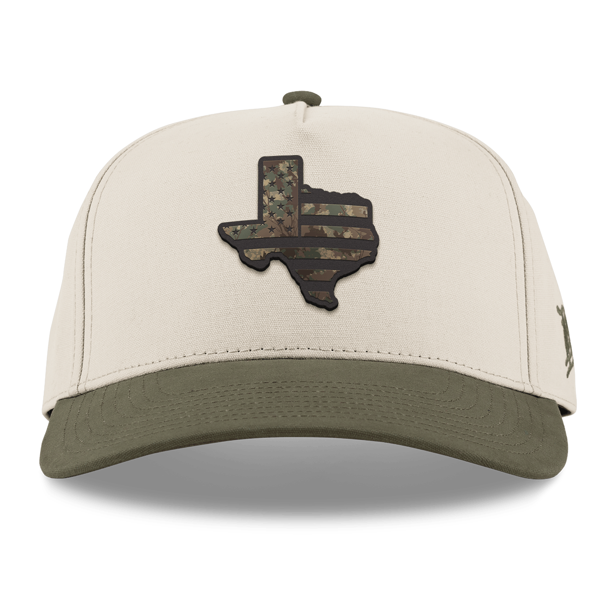 Texas Timber Camo Patriot Curved 5 Panel Canvas Beige/Vintage Loden