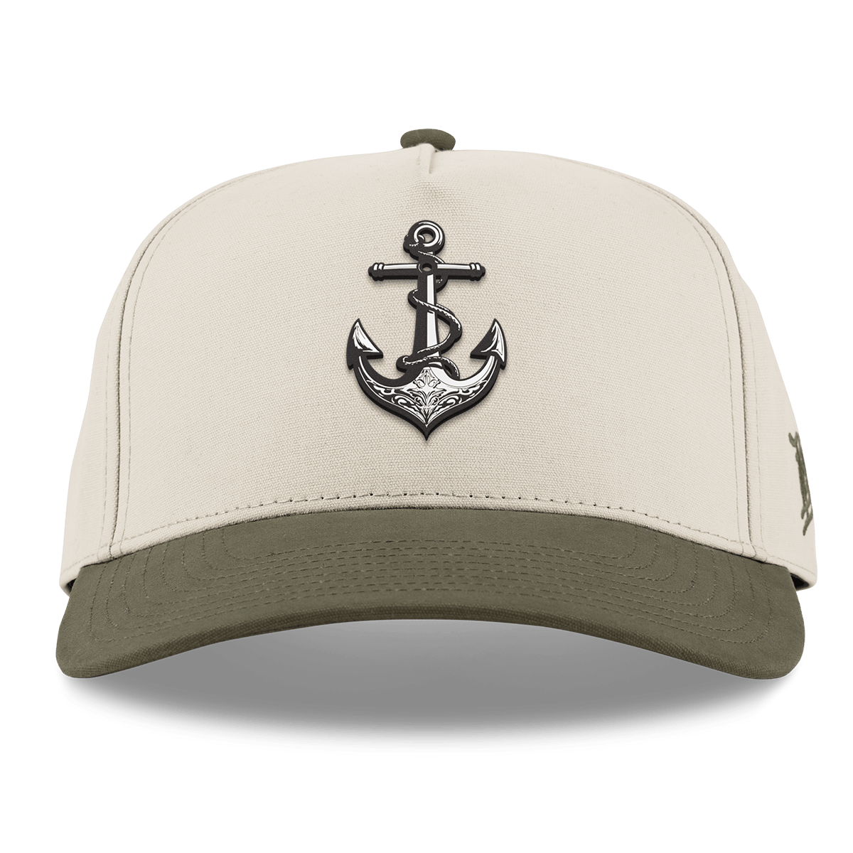 The Deeps Anchor Curved 5 Panel Canvas Beige/Vintage Loden