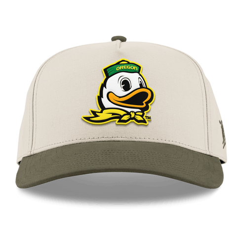 University of Oregon "The Duck" Curved 5 Panel Canvas Beige/Vintage Loden