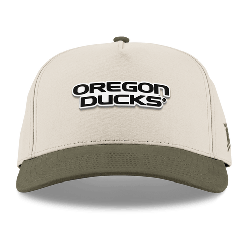 University of Oregon "Vintage Oregon Ducks" Curved 5 Panel Canvas Beige/Vintage Loden