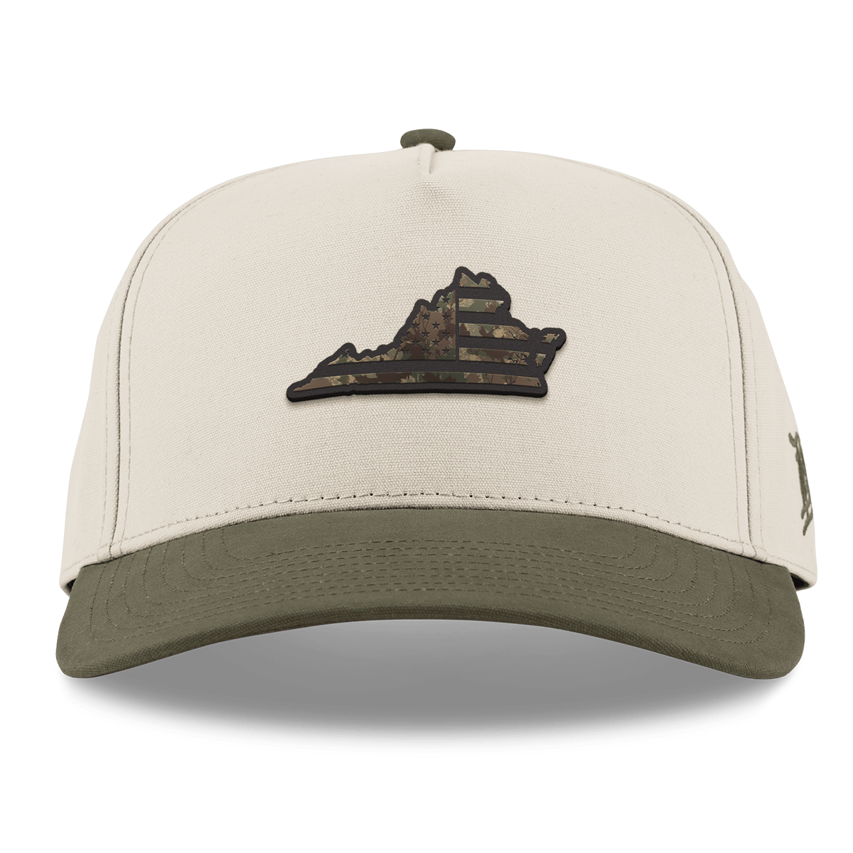 Virginia Timber Camo Patriot Curved 5 Panel Canvas Beige/Vintage Loden