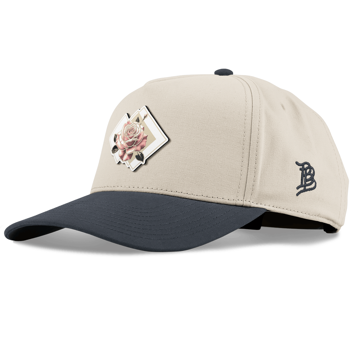 Blush Rose Curved 5 Panel Canvas Beige/Vintage Navy