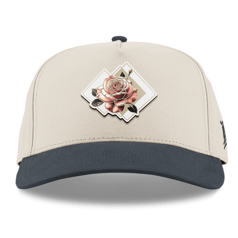 Blush Rose Curved 5 Panel Canvas Beige/Vintage Navy