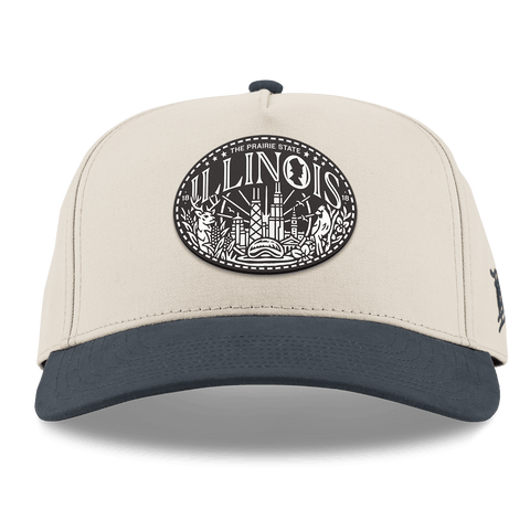 Illinois Traveler Curved 5 Panel Canvas Beige/Vintage Navy