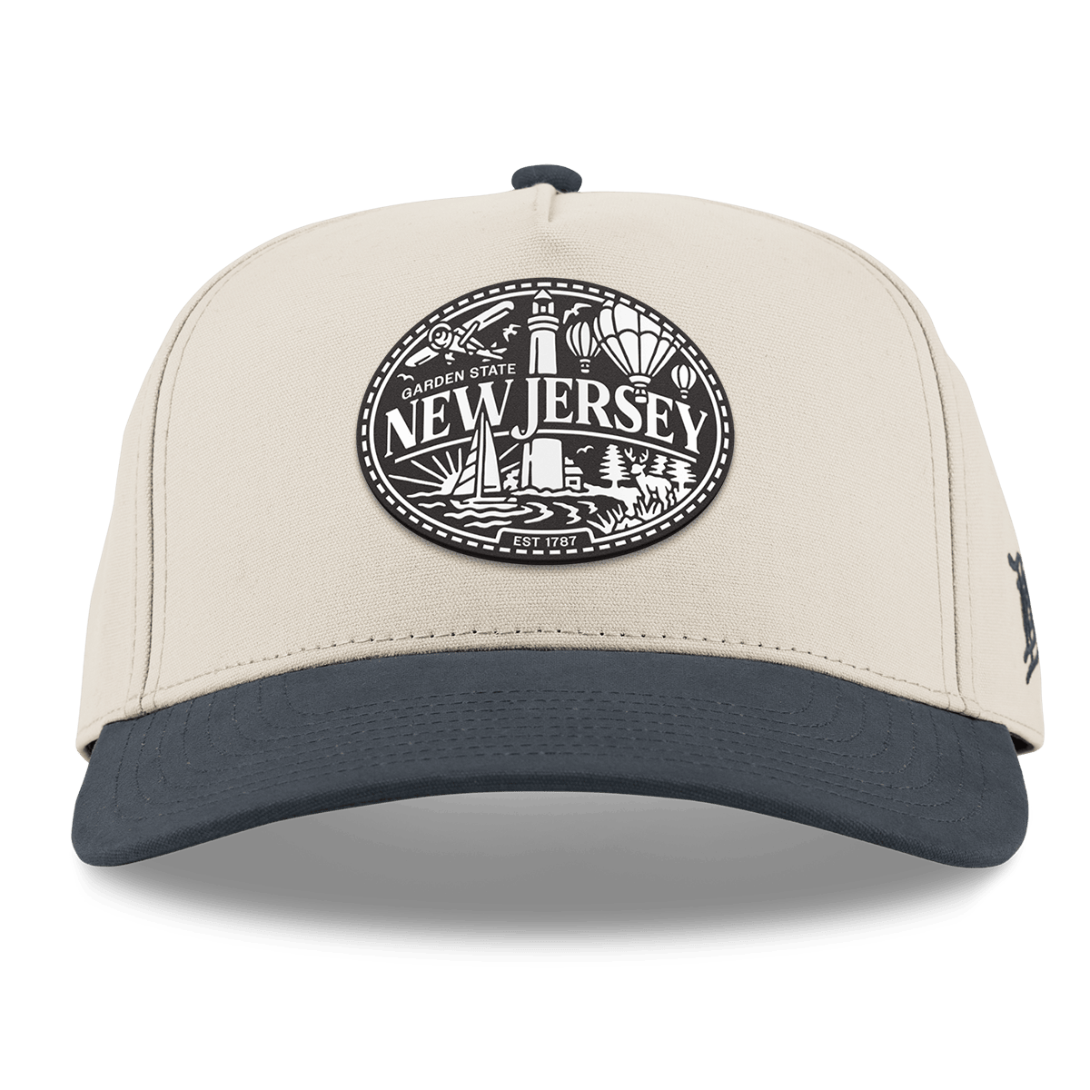 New Jersey Traveler Curved 5 Panel Canvas Beige/Vintage Navy