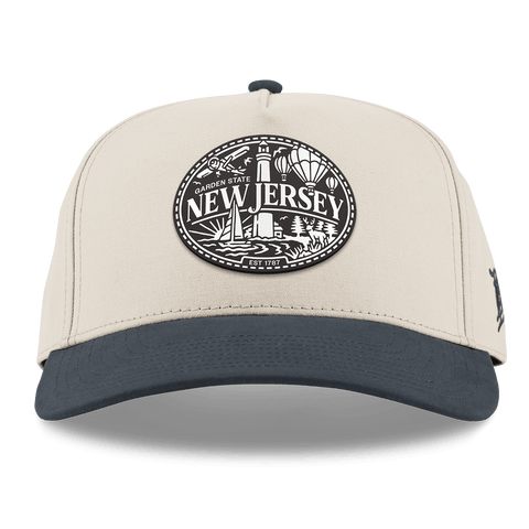 New Jersey Traveler Curved 5 Panel Canvas Beige/Vintage Navy