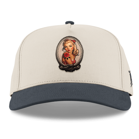 Portrait Piece Curved 5 Panel Canvas Beige/Vintage Navy