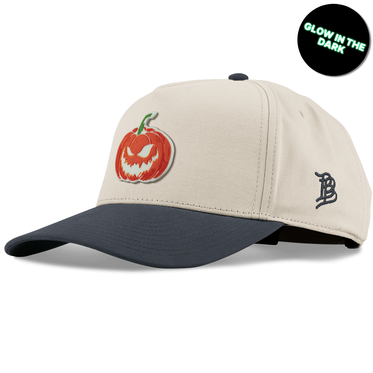 Jack-O-Lantern Glow Curved 5 Panel Canvas Beige/Vintage Navy