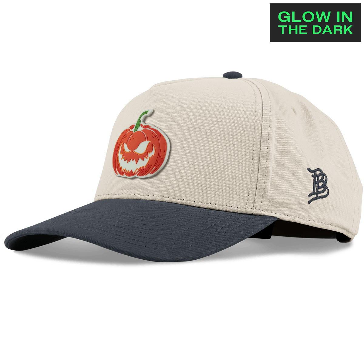 Jack-O-Lantern Glow Curved 5 Panel Canvas Beige/Vintage Navy