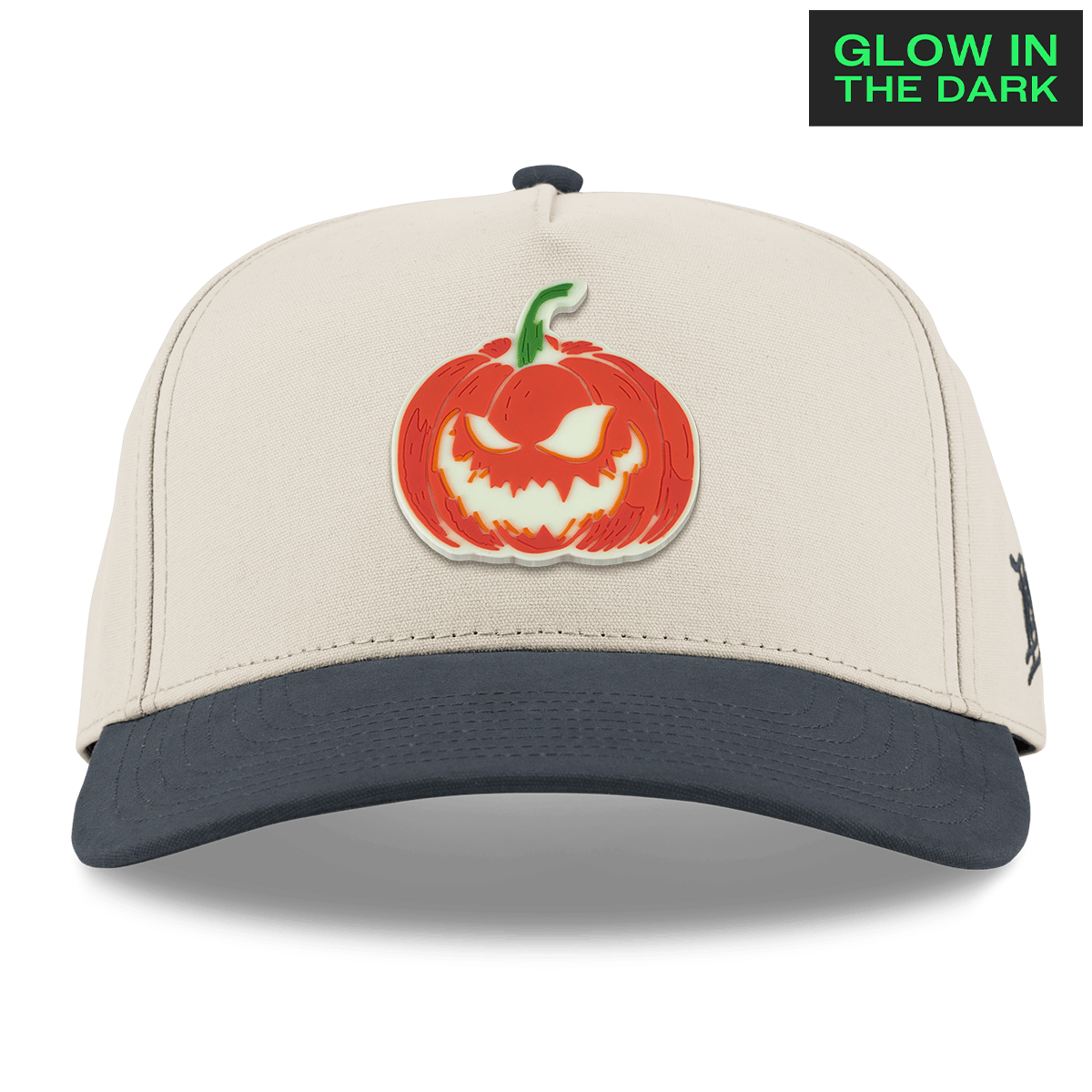 Jack-O-Lantern Glow Curved 5 Panel Canvas Beige/Vintage Navy