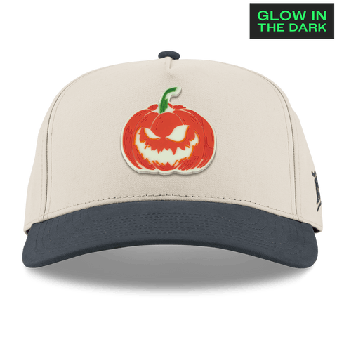 Jack-O-Lantern Glow Curved 5 Panel Canvas Beige/Vintage Navy
