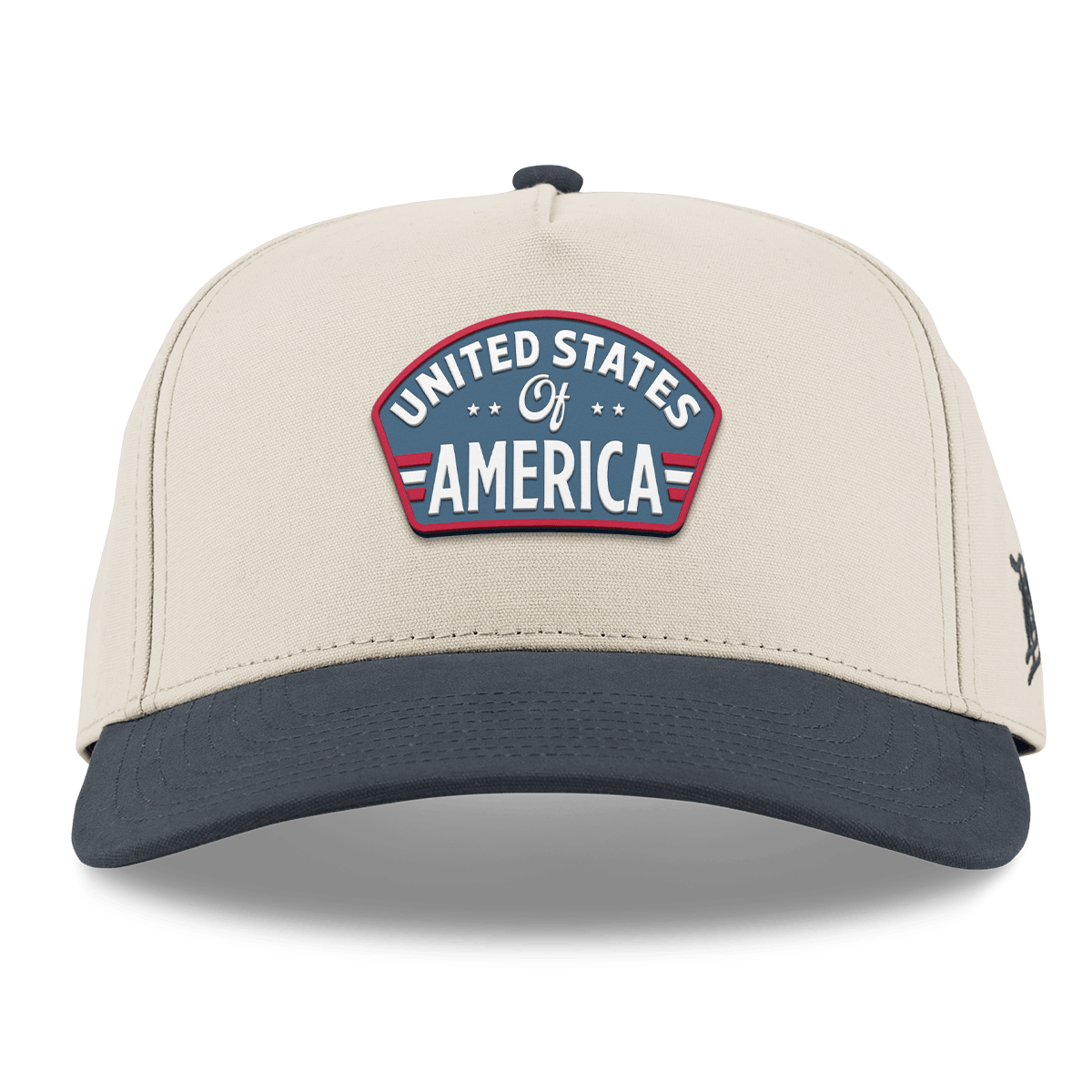 United States of America Badge Curved 5 Panel Canvas Beige/Vintage Navy