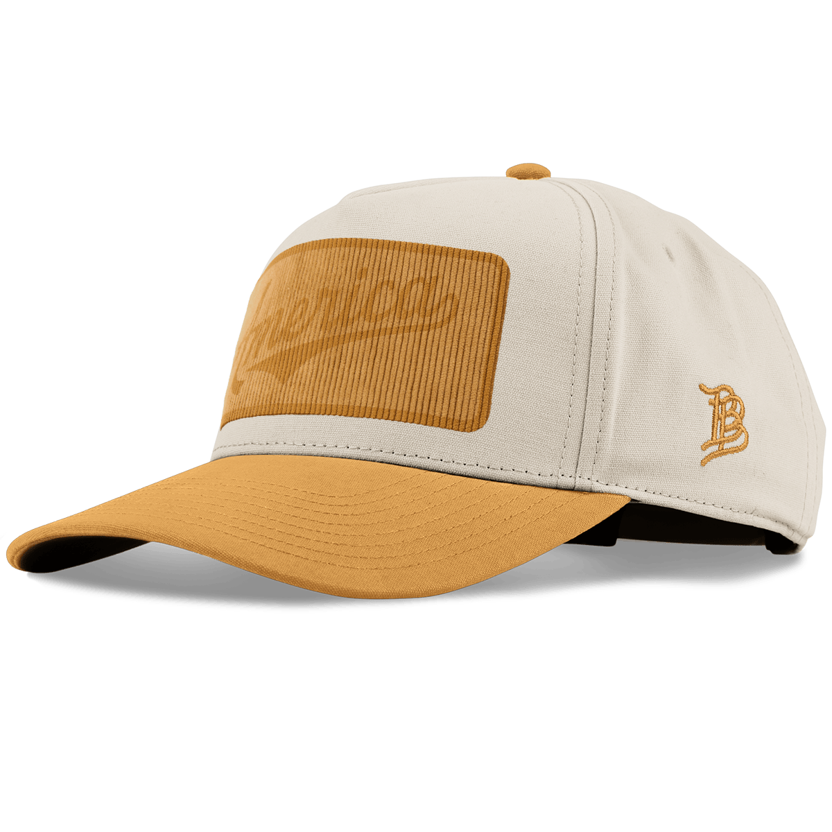Tonal Corduroy America Badge Curved 5 Panel Canvas Beige/Wheat