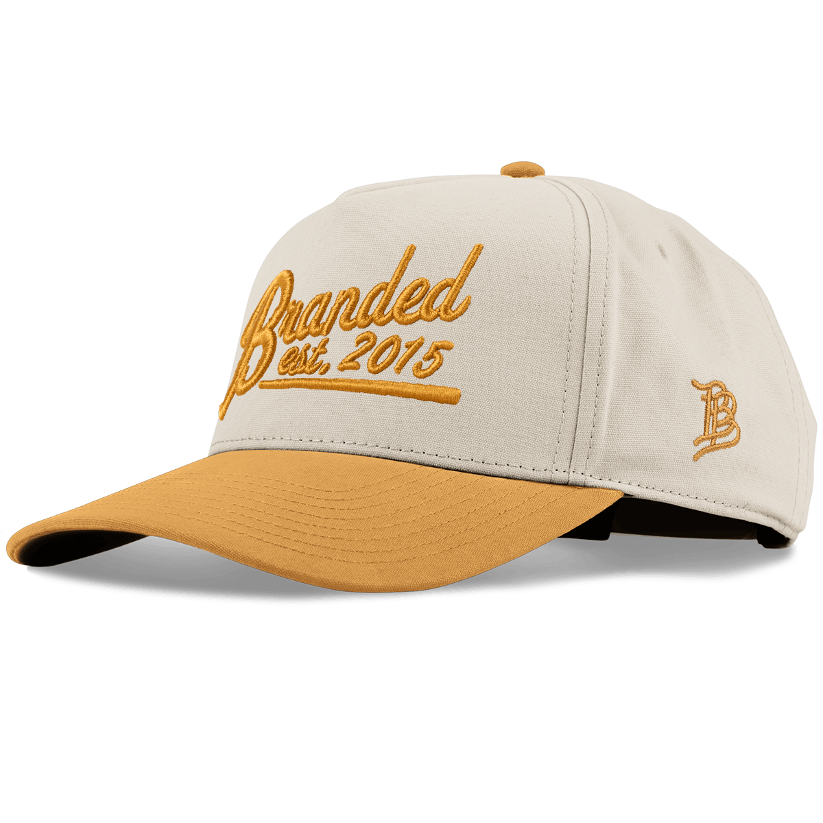 Est. 2015 Puff Script Curved 5 Panel Canvas Beige/Wheat